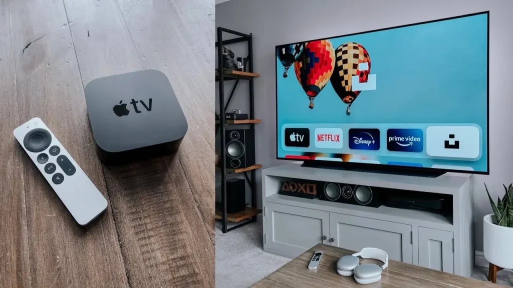 Apple TV 4K auf modernem Wohnzimmertisch