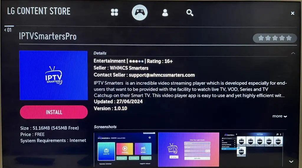 IPTV Smarters Pro auf LG Smart TV